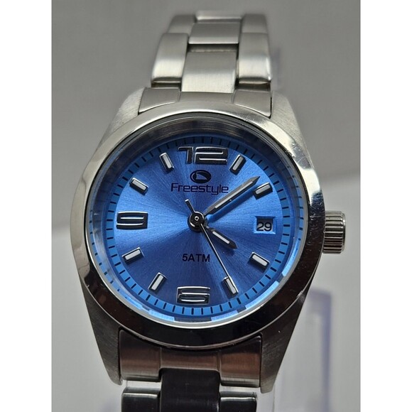 Freestyle Glam 61978 Womens Quartz Blue Date 5ATM Stainless Watch New Battery - Picture 4 of 11